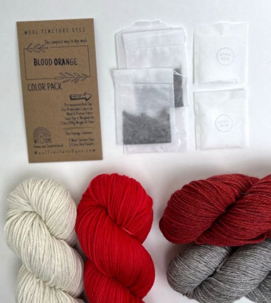 Wool Tincture Dyes - Color Pack -  Blood Orange