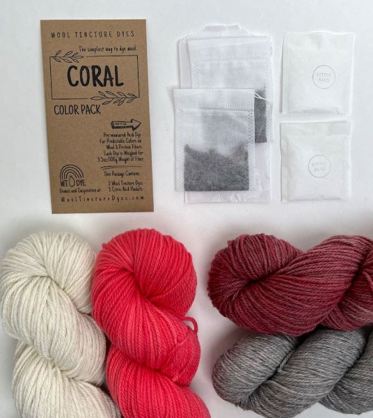 Wool Tincture Dyes - Color Pack -  Coral
