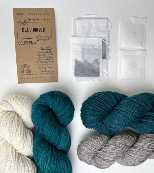 Wool Tincture Dyes - Color Pack -  Deep Water