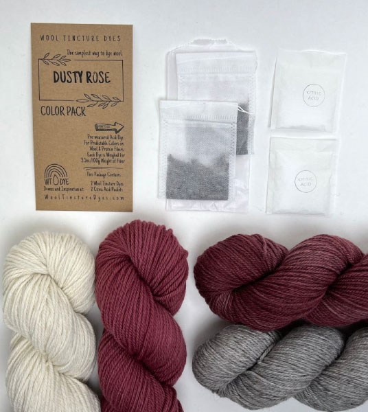 Wool Tincture Dyes - Color Pack -  Dusty Rose