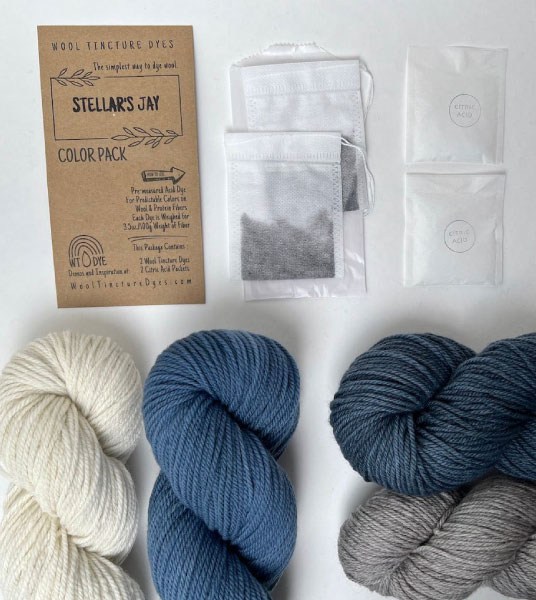 Wool Tincture Dyes - Color Pack -  Stellar's Jay