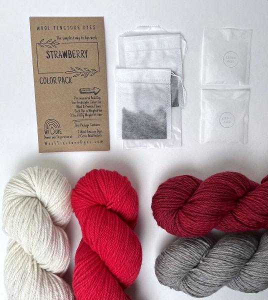 Wool Tincture Dyes - Color Pack -  Strawberry