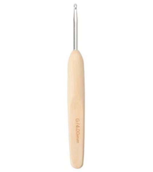 ChiaoGoo Crochet Hook Metal Head with Bamboo Handle Size H 5.00mm